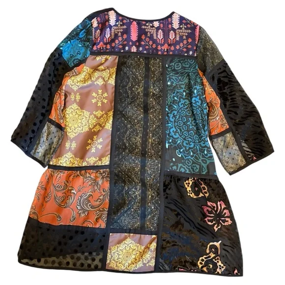 Soft Surroundings Bohemian Patchwork Tunic | Velvet Burnout | Petite Small (PS) - Picture 2 of 6